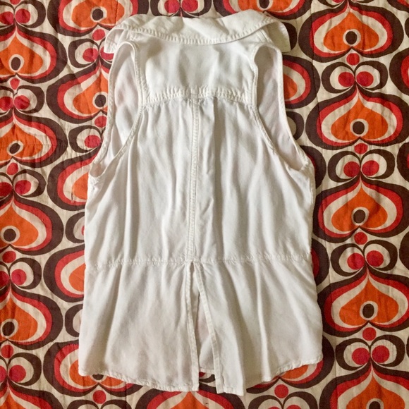 Mossimo White Button Down Sleeveless Top Size M - Picture 3 of 8